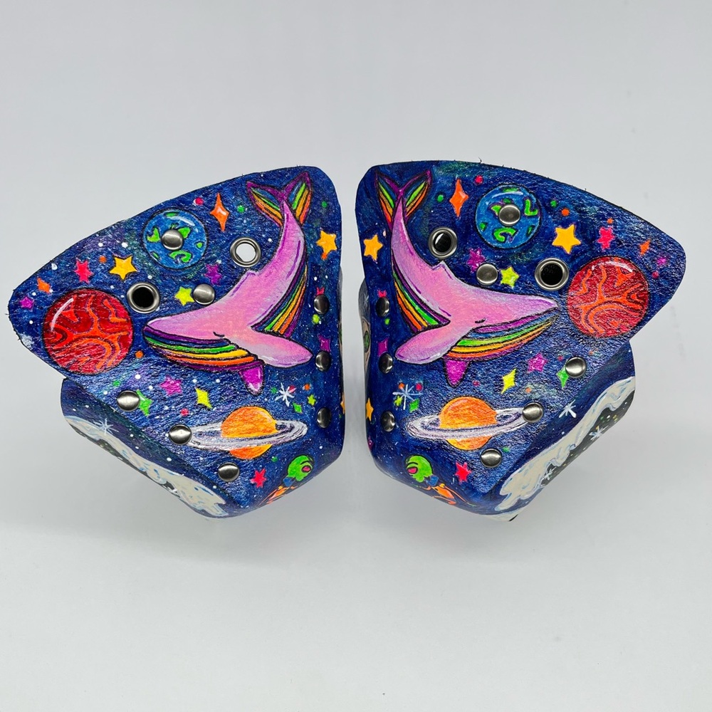 Custom original art Leather Toe Guards
